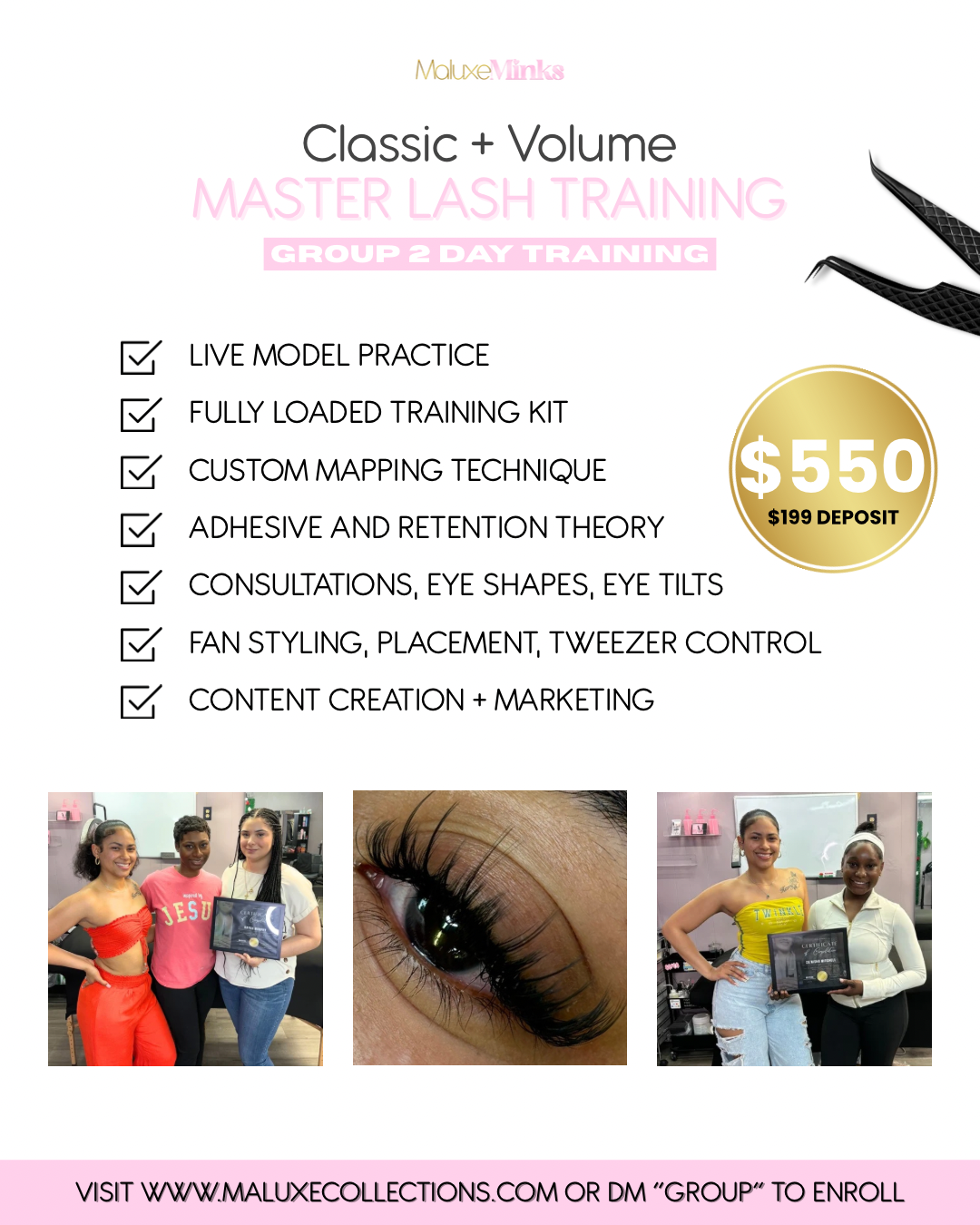 August 23rd-24th 2 Day Group Master Lash Training